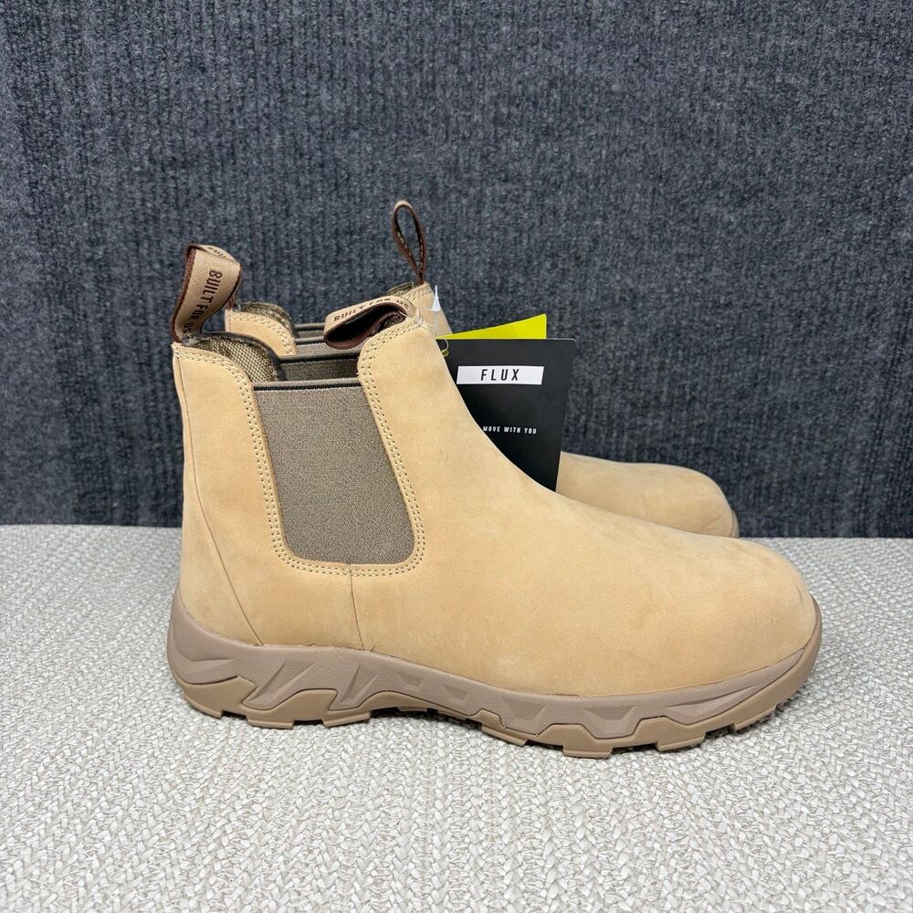 NEW Hawke Workwear Flux Elastic Sided Slip On Work Boots Brown Suede Mens 10